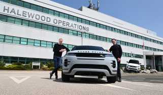 Halewood factory - Phil with Range Rover outside